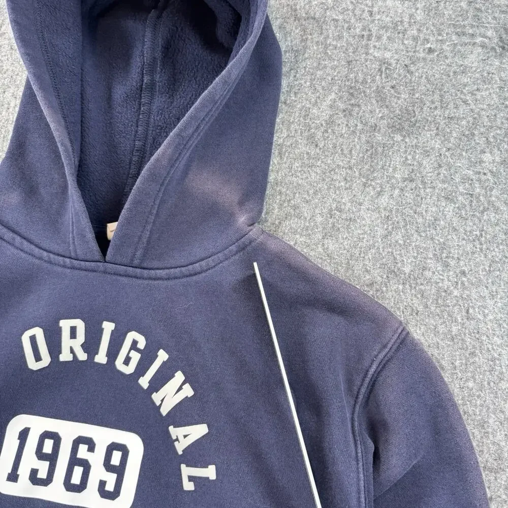 Gap Kids Original 1969 Hoodie Navy Blue Pullover Sweatshirt Fleece Youth Large